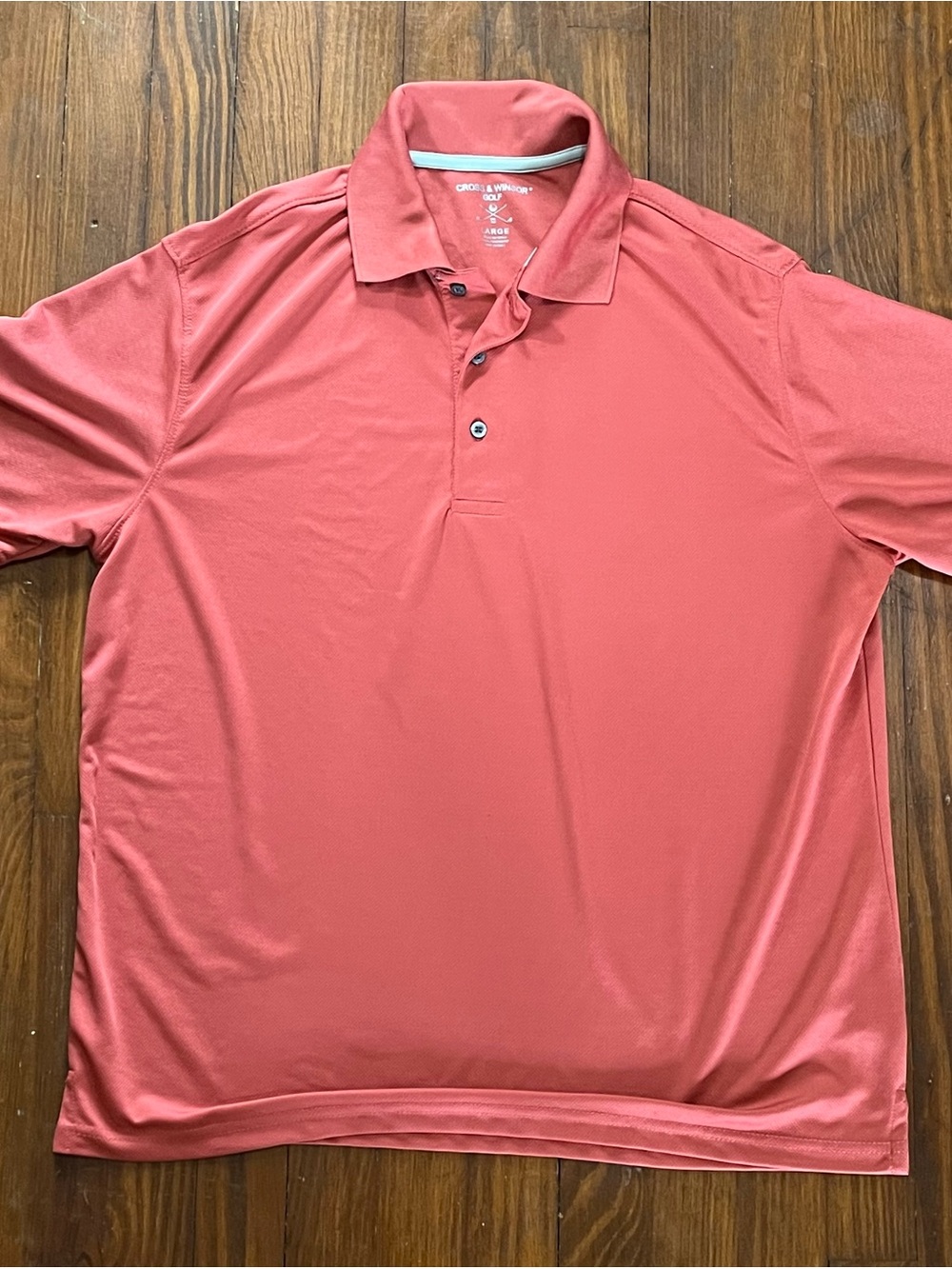 Cross & Winsor Men's Golf Performance Polo in Dark Coral
